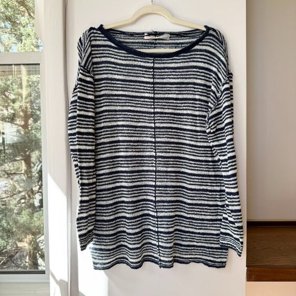 NWT Free People Bailey 3 Piece Sweater Set Skirt Top Terry Navy Blue White - Picture 7 of 16